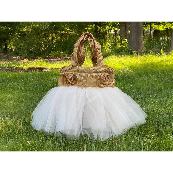 Princess Tote, Gold Bridesmaid Bag, Bridal Tote Bag, Tote Bag, Flower Girl Bag - Picture 1 of 3